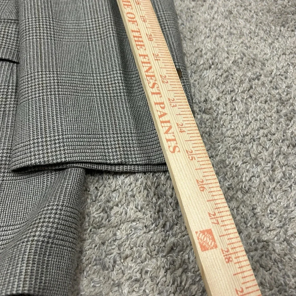 Lauren Ralph Lauren Silk Wool Blazer Mens 42R Gray Nailshead 2 Button Sport Coat